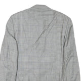 CANALI Mens Grey & Black Checked Wool Blend Classic Jacket S Woven Button