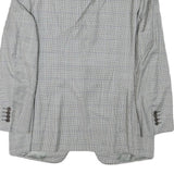 CANALI Mens Grey & Black Checked Wool Blend Classic Jacket S Woven Button