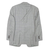 CANALI Mens Grey & Black Checked Wool Blend Classic Jacket S Woven Button