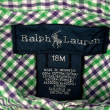 Age 28 Months Ralph Lauren Checked Bodysuit - 3XS Green Cotton