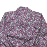 DA-RUE OF CALIFORNIA Womens Purple Printed Blouse Long Sleeve Collared L Floral