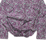 DA-RUE OF CALIFORNIA Womens Purple Printed Blouse Long Sleeve Collared L Floral