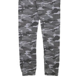 SKATE NATION Mens Cotton Blend Grey & Black Camouflage Slim Drawstring Trousers
