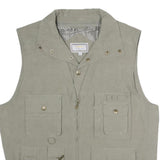 MODE MILLE Mens Beige Utility Jacket L Polyester Blend Plain Multipocket Zip