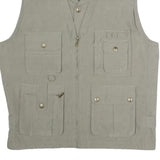 MODE MILLE Mens Beige Utility Jacket L Polyester Blend Plain Multipocket Zip