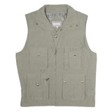 MODE MILLE Mens Beige Utility Jacket L Polyester Blend Plain Multipocket Zip