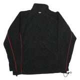 WALES Mens Black & Red Wales Pattern Jumper 2XL Polyester Half Zip Sports