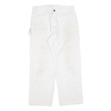 DICKIES Mens White Relaxed Workwear Straight Denim Jeans W32 L27 Durable Casual