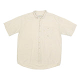 CAMEL Mens Beige Short Sleeve Cotton Blend Shirt L Casual Button Pocket