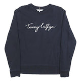TOMMY HILFIGER Mens Navy Blue Crew Neck XS Cotton Blend Sweatshirt Casual