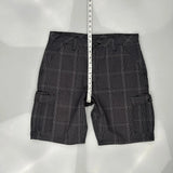 Wrangler Checked Cargo Shorts - 34W 9L Grey Cotton