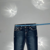 True Religion Contrast Stitch Jeans - 32W UK 10 Dark Wash Denim