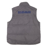 NAPAPIJRI Mens Grey Cotton Blend Quilted Vest L Zip Casual Outdoor Jacket