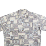 COOKE STREET Mens Cream Hawaiian Shirt XL Cotton Blend Relaxed Fit Short Sleeve