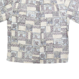 COOKE STREET Mens Cream Hawaiian Shirt XL Cotton Blend Relaxed Fit Short Sleeve