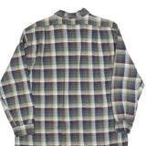 Womens Blue Green Cream Plaid Shirt Dress Cotton Blend Long Sleeve XL Casual