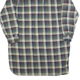 Womens Blue Green Cream Plaid Shirt Dress Cotton Blend Long Sleeve XL Casual