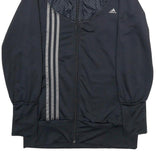 ADIDAS Womens Black Polyester Blend Zip Jacket UK 14 Sportswear Track