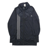 ADIDAS Womens Black Polyester Blend Zip Jacket UK 14 Sportswear Track