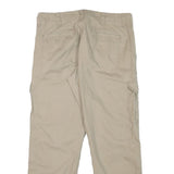 WRANGLER Mens Relaxed Beige Cargo Trousers W34 L29 Cotton Blend Zip Closure