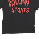 THE ROLLING STONES Womens Black Graphic T-Shirt XL Short Sleeve Crew Neck Band