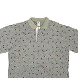 COLUMBIA Mens Green & White Patterned Short Sleeve Polo XL Cotton Blend Casual