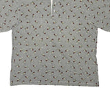 COLUMBIA Mens Green & White Patterned Short Sleeve Polo XL Cotton Blend Casual