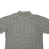 COLUMBIA Mens Green & White Patterned Short Sleeve Polo XL Cotton Blend Casual