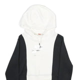 NIKE Womens Black & White Cropped Hoodie M Cotton Blend Casual Activewear