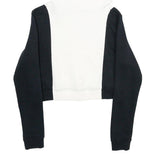 NIKE Womens Black & White Cropped Hoodie M Cotton Blend Casual Activewear