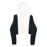 NIKE Womens Black & White Cropped Hoodie M Cotton Blend Casual Activewear
