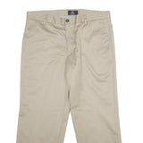 DOCKERS Mens Cotton Beige Regular Straight Trousers W36 L29 Classic Comfortable