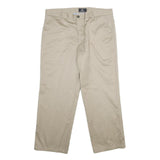 DOCKERS Mens Cotton Beige Regular Straight Trousers W36 L29 Classic Comfortable