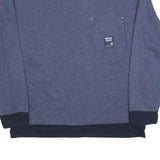 NAUTICA Mens Blue & Navy Crew Neck 2XL Pocket Logo Sweatshirt Cotton Blend