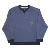 NAUTICA Mens Blue & Navy Crew Neck 2XL Pocket Logo Sweatshirt Cotton Blend