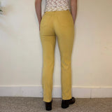 Roccobarocco Trousers - 28W UK 8 Yellow Cotton