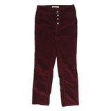 LEVI'S Womens Cotton Blend Red Slim Straight Trousers W26 L26 Button Closure