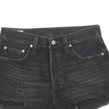 LEVI'S Womens Shorts Black Denim Cut-Off S W28 Distressed Frayed Hem