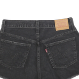 LEVI'S Womens Shorts Black Denim Cut-Off S W28 Distressed Frayed Hem