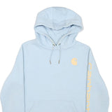 CARHARTT Womens Blue Hoodie S Lightweight Pullover Cotton Blend