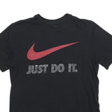 NIKE Mens Black Just Do It Graphic T-Shirt L Short Sleeve Crew Neck Cotton Blend