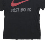 NIKE Mens Black Just Do It Graphic T-Shirt L Short Sleeve Crew Neck Cotton Blend