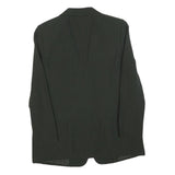Womens Black Tailored Jacket M Polyester Blend Plain Button Closure Zipper