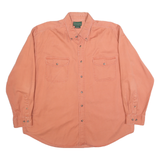SCANDIA WOODS Mens Orange Plain Cotton Shirt XL Button Down Long Sleeve Casual
