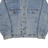 Mens Blue Denim Button Jacket M Cotton Blend Classic Plain Casual Lightweight