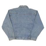 Mens Blue Denim Button Jacket M Cotton Blend Classic Plain Casual Lightweight