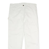 DICKIES Mens Cotton White Relaxed Straight Trousers W36 L30 Workwear Casual