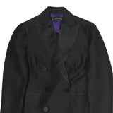 DSQUARED2 Womens Black Satin Lapel Double Breasted Jacket M Polyester Button