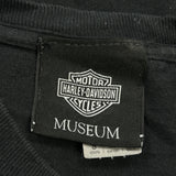 Museum Harley Davidson Spellout Long Sleeve T-Shirt - Small Black Cotton