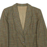 BURBERRYS Womens Brown & Green Wool Houndstooth Tailored Jacket S Button Closure